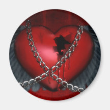 Goth Bleeding Heart with Wings Refrigerator Magnets