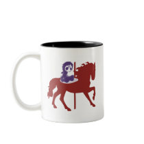 Goth Child on Carousel Horse Mug