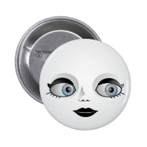 Goth Doll Face Pinback Buttons