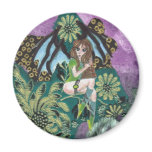 Goth Fairy mixed media collage Fantasy art Magnet