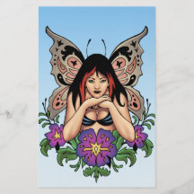 Goth Fairy with Flowers, Butterfly Wings by Al Rio Full Color Flyer