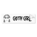 Goth Girl Bumper Sticker bumper stickers