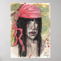 Goth Girl in Red Scarf by Gary Shipman posters