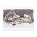 Goth Girl with Rose postcards