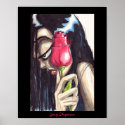 "Goth Girl with Rose" POSTER posters
