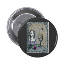 Goth Halloween Pinback Buttons