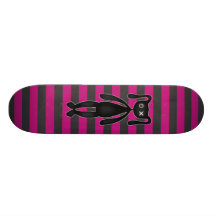 Goth Pink and Black Bunny Skateboard Deck