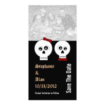 Goth Skulls Save The Date Photo Cards