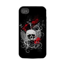 Goth Winged Grunge Skull iPhone Case (red) Tough Iphone 4 Cover