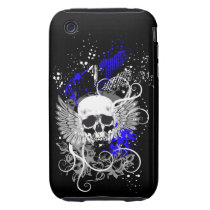 Goth Winged Grunge Skull Speck Case (indigo) Iphone 3 Tough Case