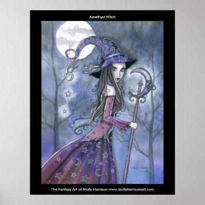 Gothic Amethyst Witch Poster by Molly Harrison