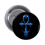 Gothic Ankh, blue and black Buttons