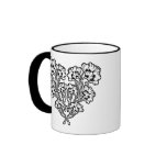 Gothic Art Nouveau Flower Heart Mug