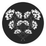 Gothic Art Nouveau Flower Heart Round Stickers