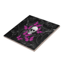 Gothic baroque skull ceramic tiles