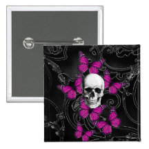 Gothic baroque skull pin