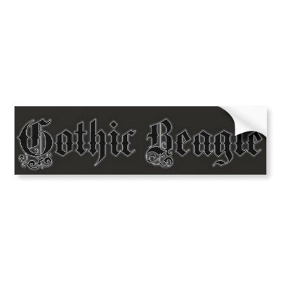 Gothic Beagle Bumper Sticker by Gothicbeagle