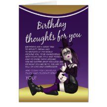 gothic birthday card - birthday thaughts for you -