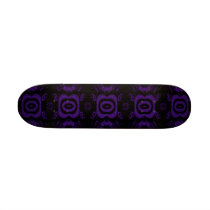 Gothic Black and Purple Floral Pattern. Skate Decks
