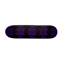 Gothic Black and Purple Floral Pattern. Skate Decks