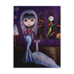 Gothic Bride with Bats Halloween Postcard