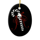 Gothic Candy Cane Christmas Tree Ornaments