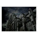 Gothic cathedral with a gloomy dark sky cards