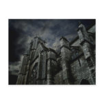 Gothic cathedral with a gloomy dark sky postcards
