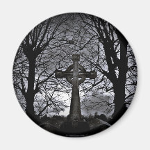 Gothic celtic cross grave fridge magnets