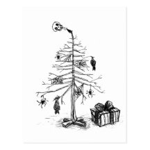 Gothic Christmas Tree Post Cards