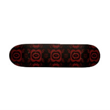 Gothic Deep Red and Black Floral design. Skateboard Deck