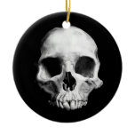 Gothic deformed skull christmas tree ornament
