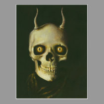 Gothic Devil Skull Postcard postcards