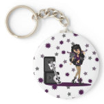 Gothic Faerie with Skull Guitar Key Chain