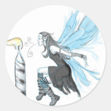 Gothic Fairy 4 Round Sticker
