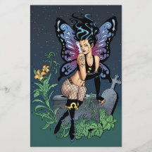 Gothic Fairy Grave Sitting with Tears by Al Rio Personalized Flyer