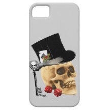 Gothic gambler skull tattoo design iPhone 5 covers