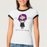 Gothic Girl Gamer Cute Cartoon Character & Skulls t-shirts