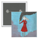 Gothic Girl With Torch Pin