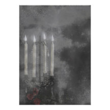 Gothic Glow Candle Light Roses Wedding set Custom Invitation