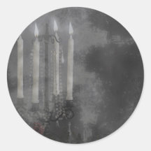 Gothic Glow Candle Light Roses Wedding set Round Stickers
