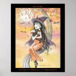 Gothic Halloween Witch Cat Poster posters