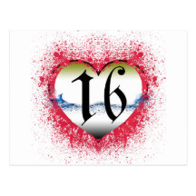 Gothic Heart 16th Post Card