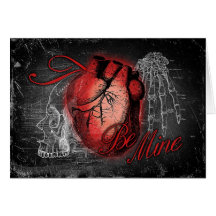 Gothic Heart Be Mine Greeting Cards
