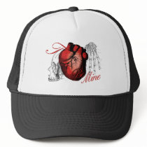 Gothic Heart Be Mine Mesh Hats