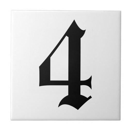 Gothic house number tiles 2 Zazzle