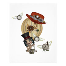 gothic laveau hot air balloon steampunk art personalized announcement