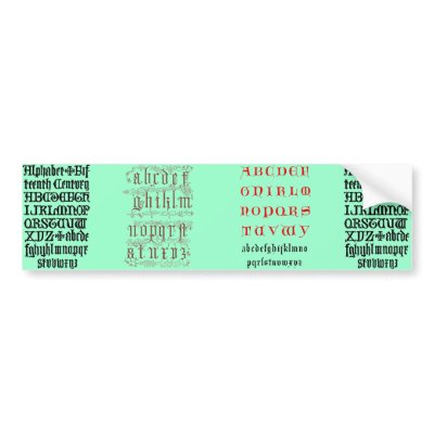 Gothic Letters Bumper Sticker by monstervox
