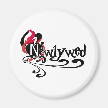 Gothic Newlywed Fridge Magnet