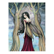 Gothic Night Fairy Postcard by Molly Harrison